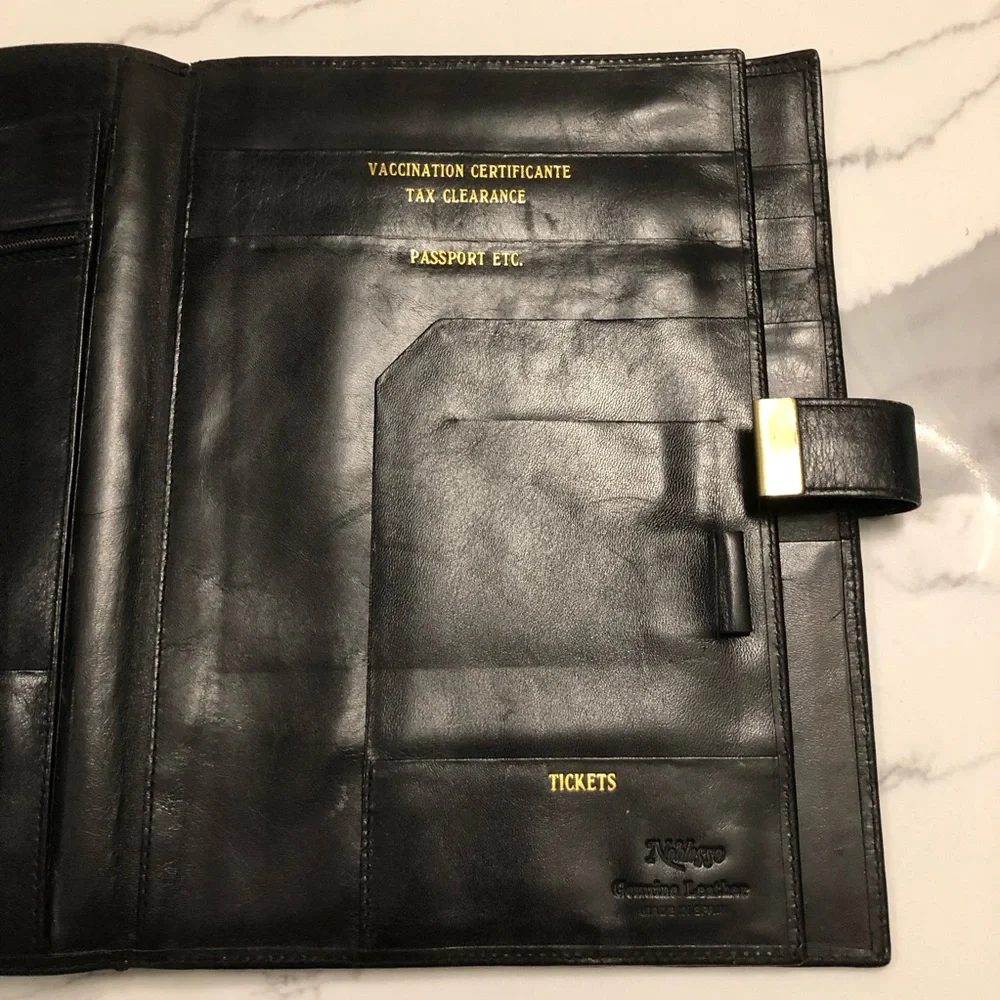 Vintage Noblesse Leather Travel Document Case Made in Spain